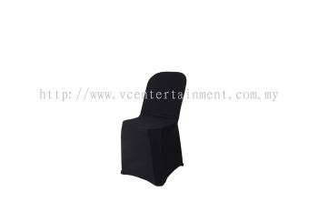 Black Spandex Plastic Chair Cover
