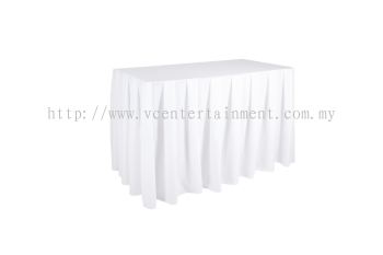 White Normal Oblong Table Skirting 2x4