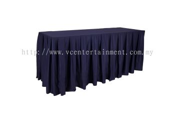Navy Blue Normal Oblong Table Skirting 2x6