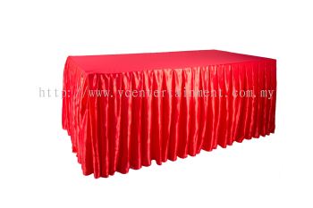 Red Normal Oblong Table Skirting 3x6