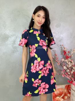 202246 Round Neck Floral Dress