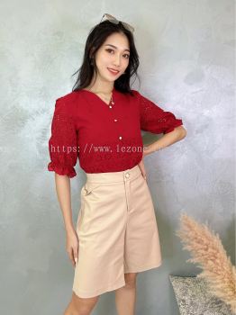 22059 V-Neck Puff Sleeve Top