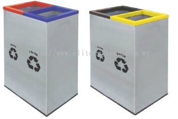 EH Rectangular Recycle Bins c/w Stainless Steel Body & Powder Coating Cover 138