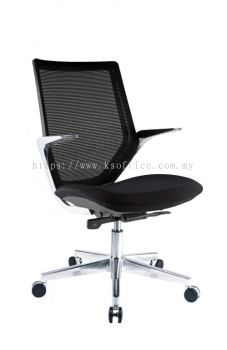 F1 Mesh Medium Back Chair Fabric Black F1 MB