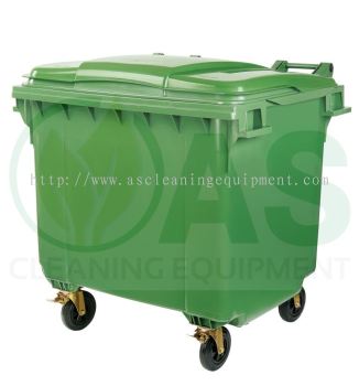 Mobile Green Garbage Bin 1100L