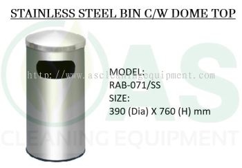 STAINLESS STEEL BIN C/W DOME TOP