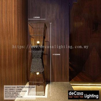 RATTAN FLOOR LAMP CLASSIC DESIGN