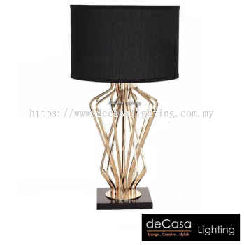 DESIGNER TABLE LAMP BLACK WITH GOLD HOLDER