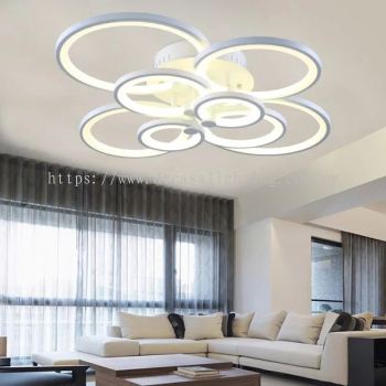 8 Circle Rings Modern 3C Switchable led ceiling Lights