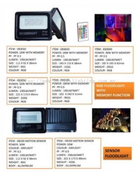 RBG COLOUR FLOODLIGHT with REMOTE SYSTEM