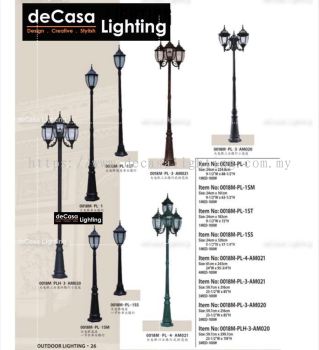 Outdoor Pole Light / Bollard / Wall light / Pillar Light / Pendant Light