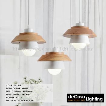 Minimalist Wooden Pendant Light (3019-3)