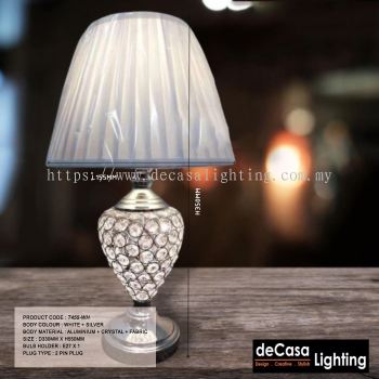 CRYSTAL TABLE LAMP (T455-WH)