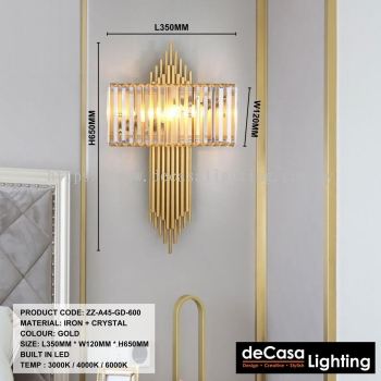 CRYSTAL GOLD WALL LIGHT (A45)