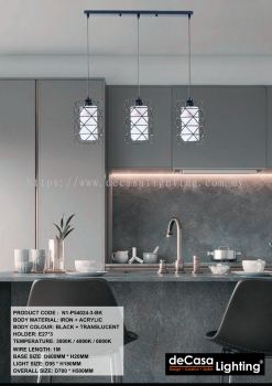 MODERN 3 IN 1 PENDANT LIGHT (N1-P54024-BK-T)