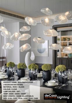 MODERN DESIGNER PENDANT (P8870-CLEAR-(150/200/250/300/350/400)