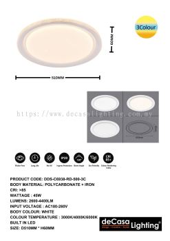 MODERN LED CEILING LIGHT (DDS-C6938-RD-500-3C)