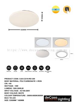 MODERN LED CEILING LIGHT (DJD-C2318-RD-300)