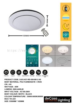 MODERN LED CEILING LIGHT (DJD-2437-RD-500-BK-2.4G)