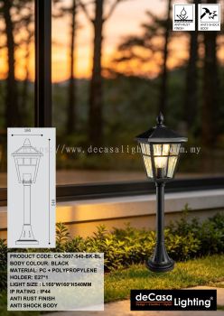 ANTI RUST OUTDOOR BOLLARD - BLACK