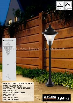 ANTI RUST OUTDOOR BOLLARD - BLACK