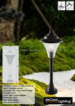 ANTI RUST OUTDOOR BOLLARD - BLACK