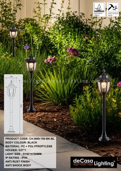 ANTI RUST OUTDOOR BOLLARD - BLACK