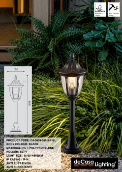 ANTI RUST OUTDOOR BOLLARD - BLACK