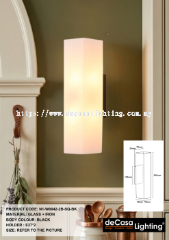 MODERN WALL LIGHT (N1-W0042-2B-SQ-BK)