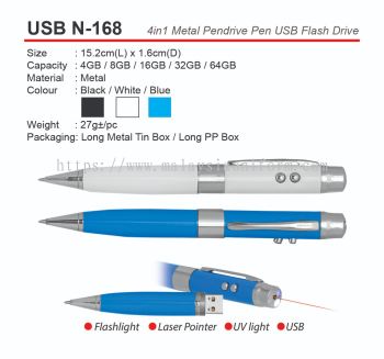 USB N-168 4in1 Metal Pendrive Pen USB Flash Drive (A)