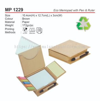 D*MP 1229 Eco Memopad with Pen & Ruler