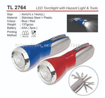 TL2764  LED Torchlight with Hazard Light & Tool (A)