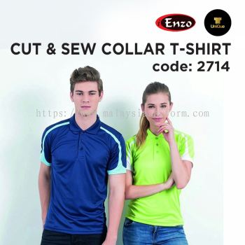 T-shirt Collar | Plain Collar T-shirt |  Polo T-shirt | Adult  2714 Cut & Sew Collar T-shirt