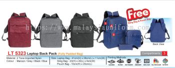 LT5323 Laptop Back Pack (Fully Padded Bag) (I)