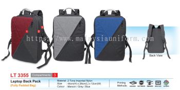 LT3355  Laptop Back Pack (Fully Padded Bag) (I)