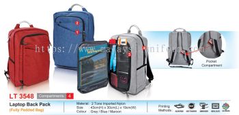 LT3548  Laptop Back Pack (Fully Padded Bag) (I)