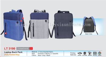 LT3190 Laptop Back Pack (Fully Padded Bag) (I)