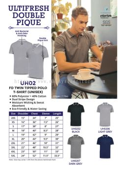 UH02 FD TWIN TIPPED POLO T-SHIRT (UNISEX)