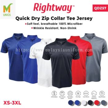 QDZ57 Basic Quick Dry Zip Collar T-Shirt 