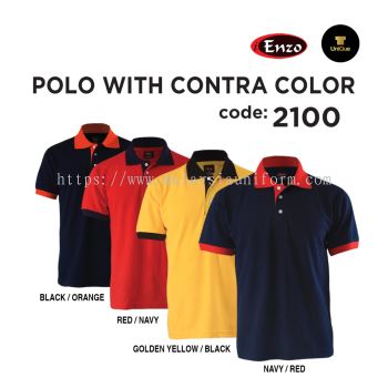 T-shirt Collar | Polo T-shirt | Plain Collar T-shirt | Adult ENZO 2100