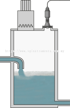 Level measurement in a vacuum tank