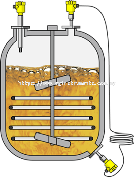 Level measurement and point level detection in the reaction vessel