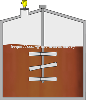 Level measurement in the coupling vessel