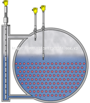 Level measurement and point level detection in the heat recovery boiler