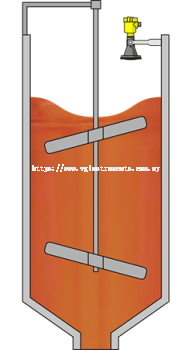 Level measurement in the alumina powder stirring tank