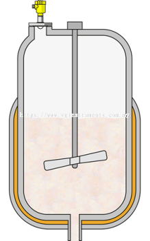 Level measurement in an aluminium powder suspension reactor