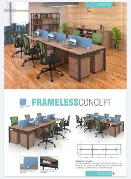 Frameless Concept Office Workstation with metal leg 5 colour for choice 