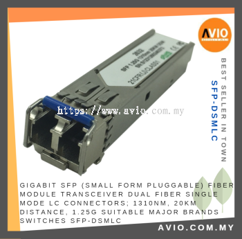 Gigabit SFP Fiber Module Transceiver Dual Fiber Single Mode LC Connectors 1310nm 20KM 1.25G Suit Major Brand SFP-DSMLC