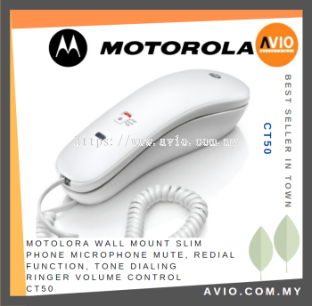 Motorola Wall Mount Slim Phone Microphone Mute Redial Function Tone Dialing Ringer Volume Control CT50