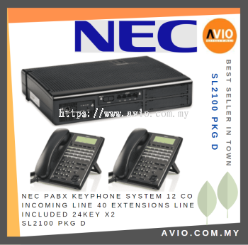 NEC PABX Keyphone System 12 CO Incoming Line 40 Extensions Line Include 24Key x2 SL2100 PKG D